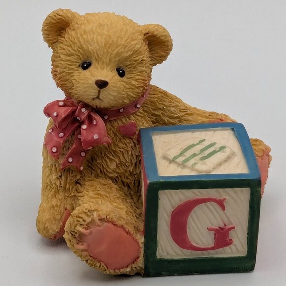 Cherished Teddies Bear with ABC "G" Block (158488G) 1995 - Picture 1 of 9